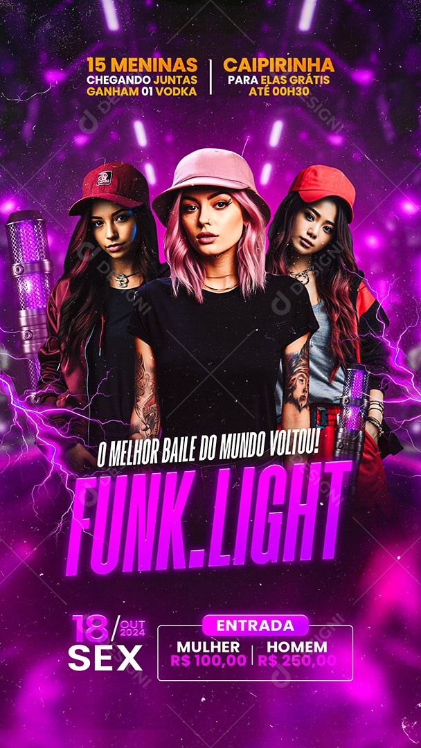 Story Flyer Funk Light Social Media PSD Editável