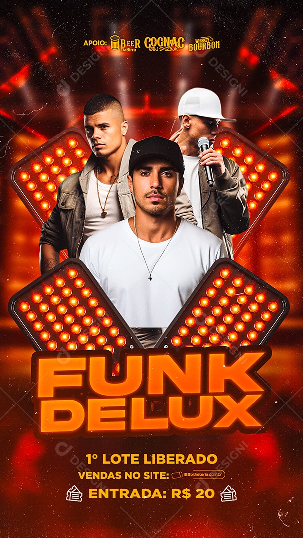 Story Flyer Funk Delux Social Media PSD Editável