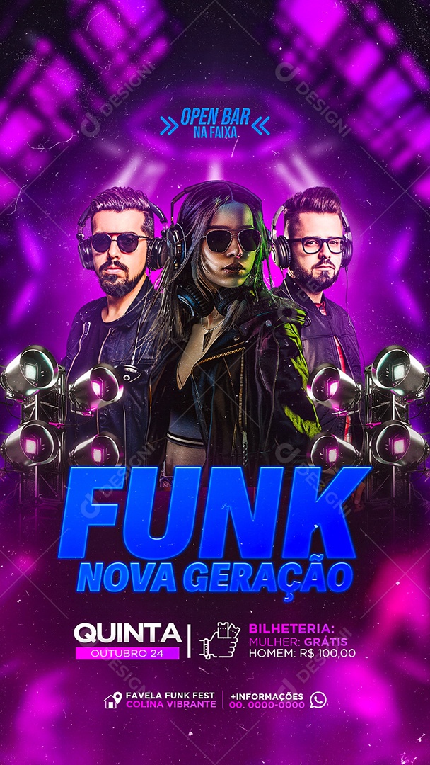 Story Flyer Funk Nova Geração Social Media PSD Editável