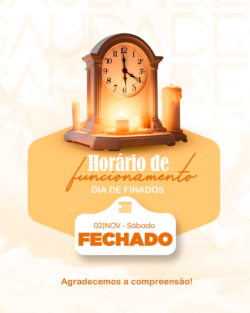 Story Horário de Funcionamento Dia de Finados Social Media PSD Editável