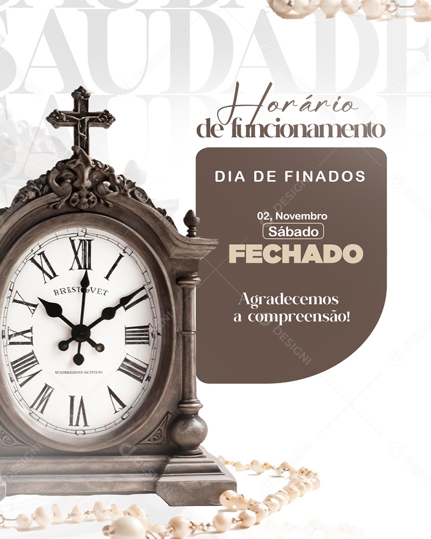 Story Horário de Funcionamento Dia de Finados Social Media PSD Editável