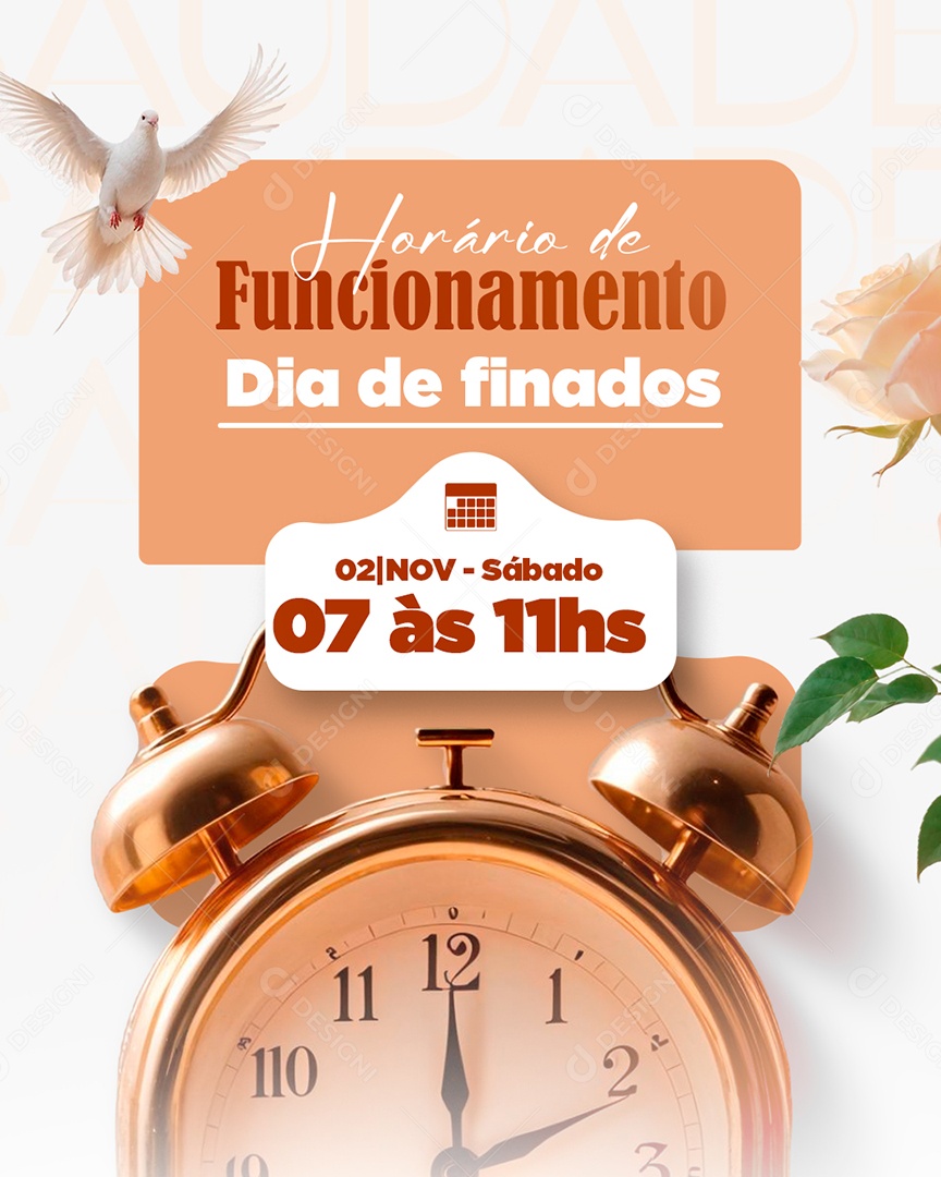 Story Horário de Funcionamento Dia de Finados Social Media PSD Editável
