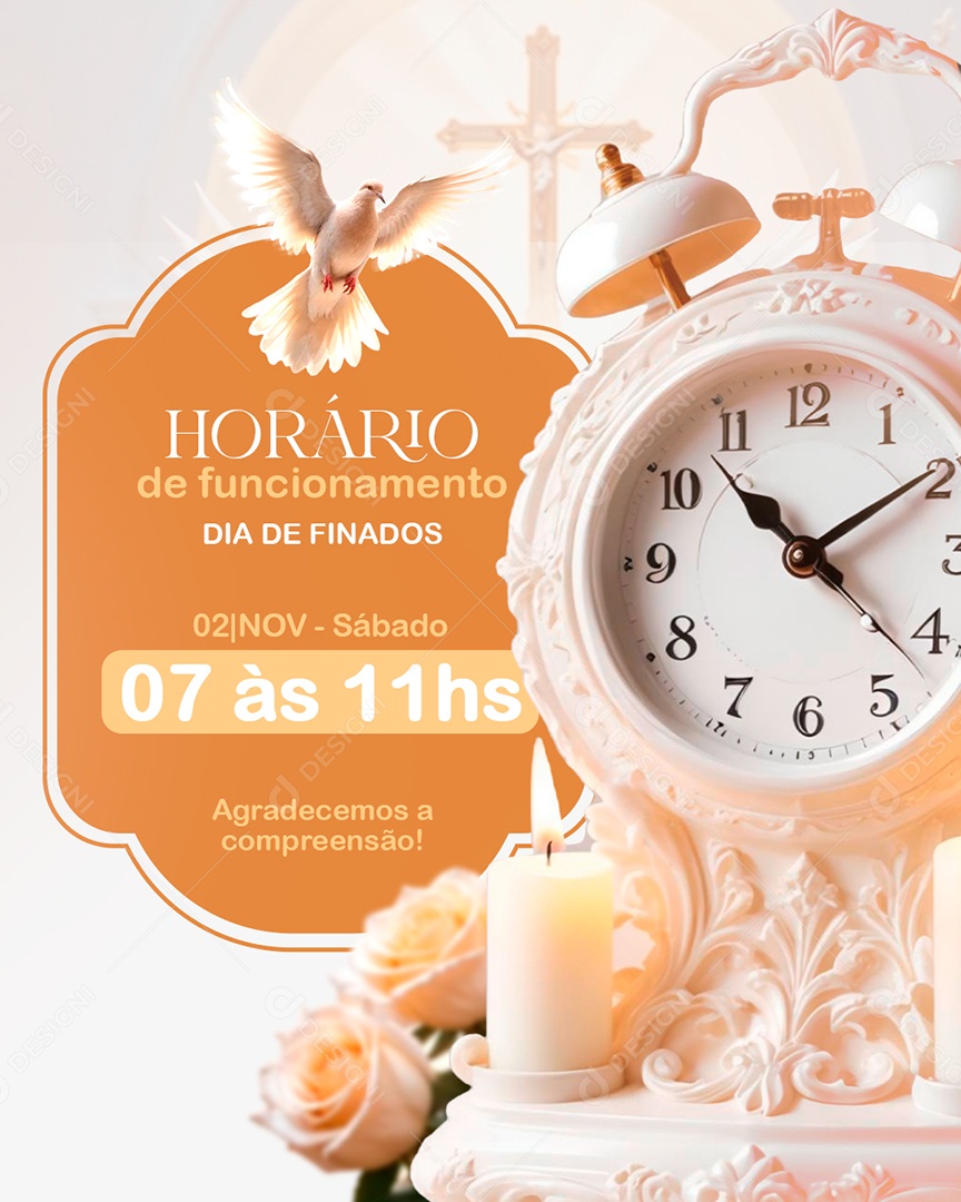 Story Horário de Funcionamento Dia de Finados Social Media PSD Editável