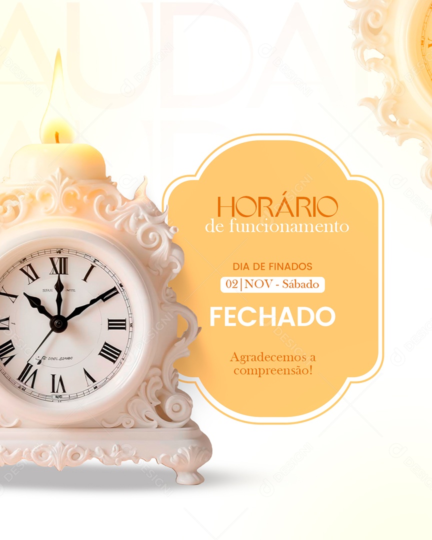 Story Horário de Funcionamento Dia de Finados Social Media PSD Editável