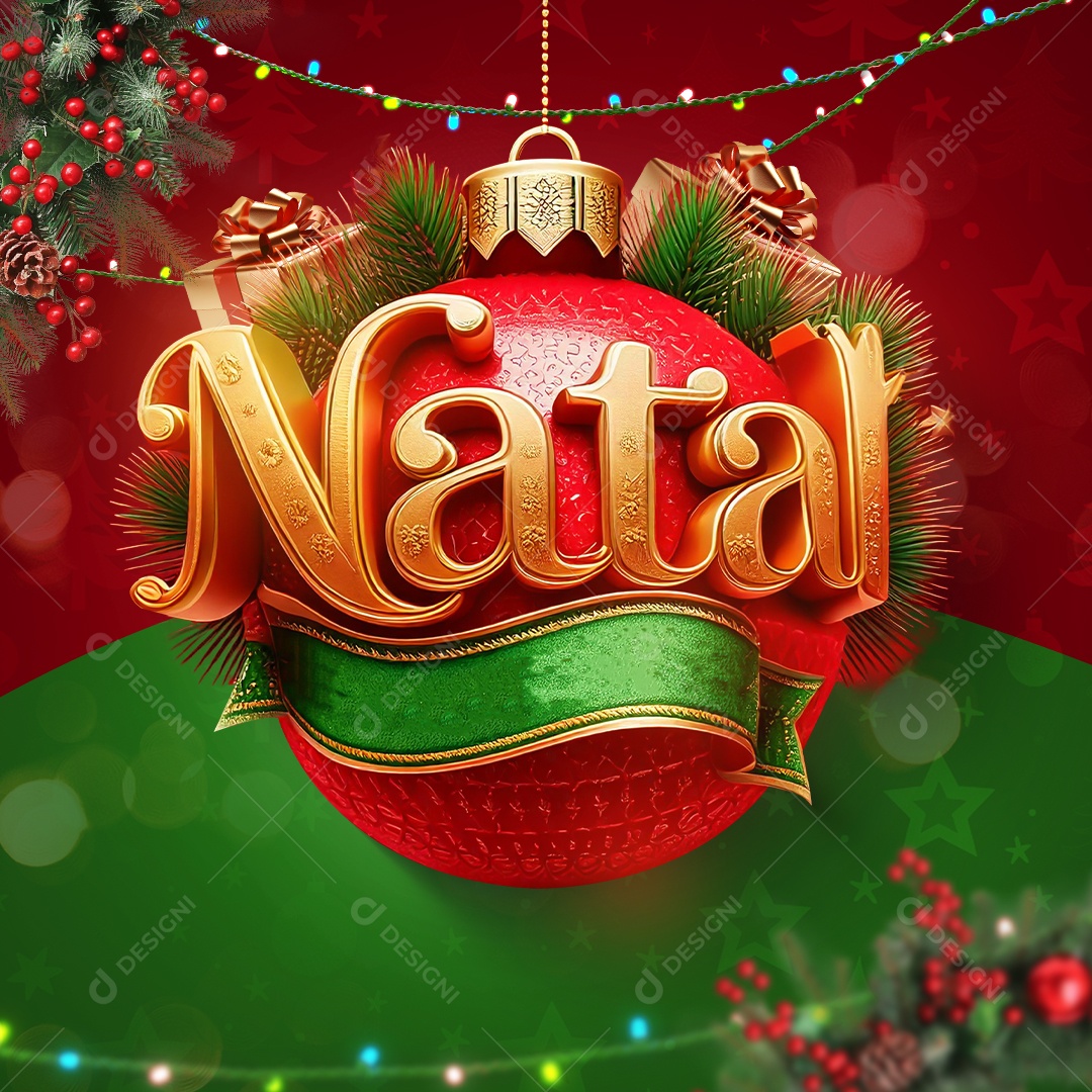 Selo 3D Natal para Composição PSD