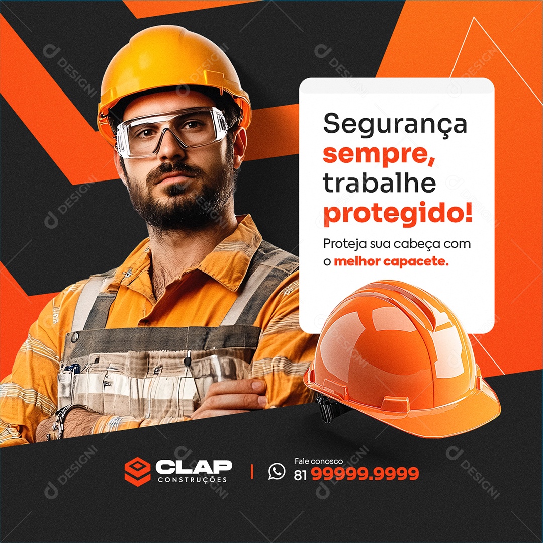 Ferramentas Elétricas Segurança Sempre Social Media PSD Editável