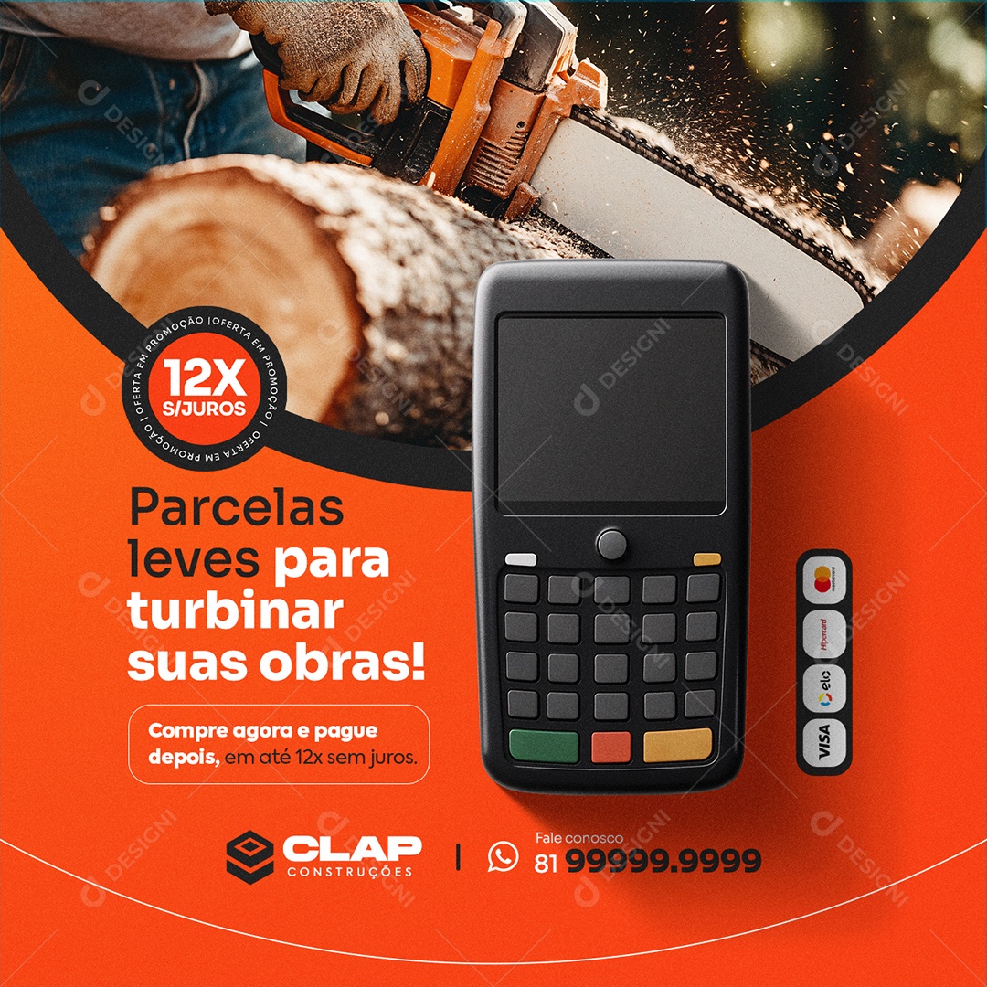 Ferramentas Elétricas Parcelas Leves Social Media PSD Editável