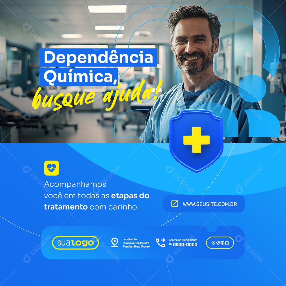 Clinica Hospitalar Dependência Química Social Media PSD Editável