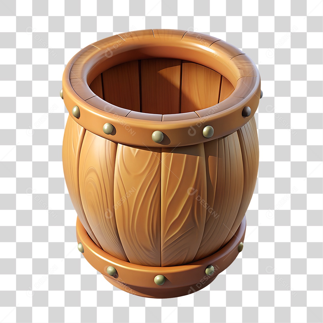 3D Buildings PNG Wood Barrel Transparent