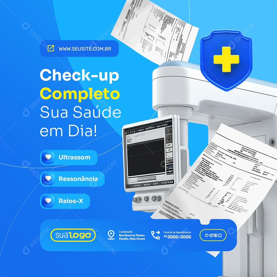 Clinica Hospitalar Check-up Completo Social Media PSD Editável