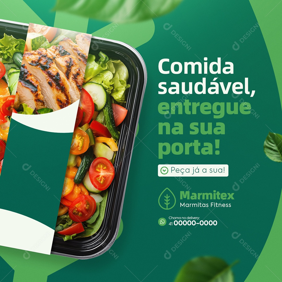 Marmita Fitness Comida Saudável Social Media PSD Editável