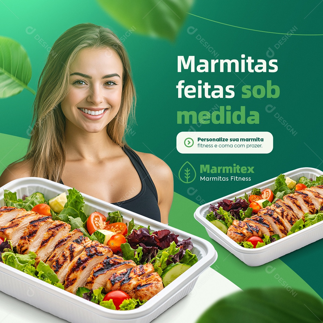 Marmita Fitness Marmitas Feitas Sob Medida Social Media PSD Editável