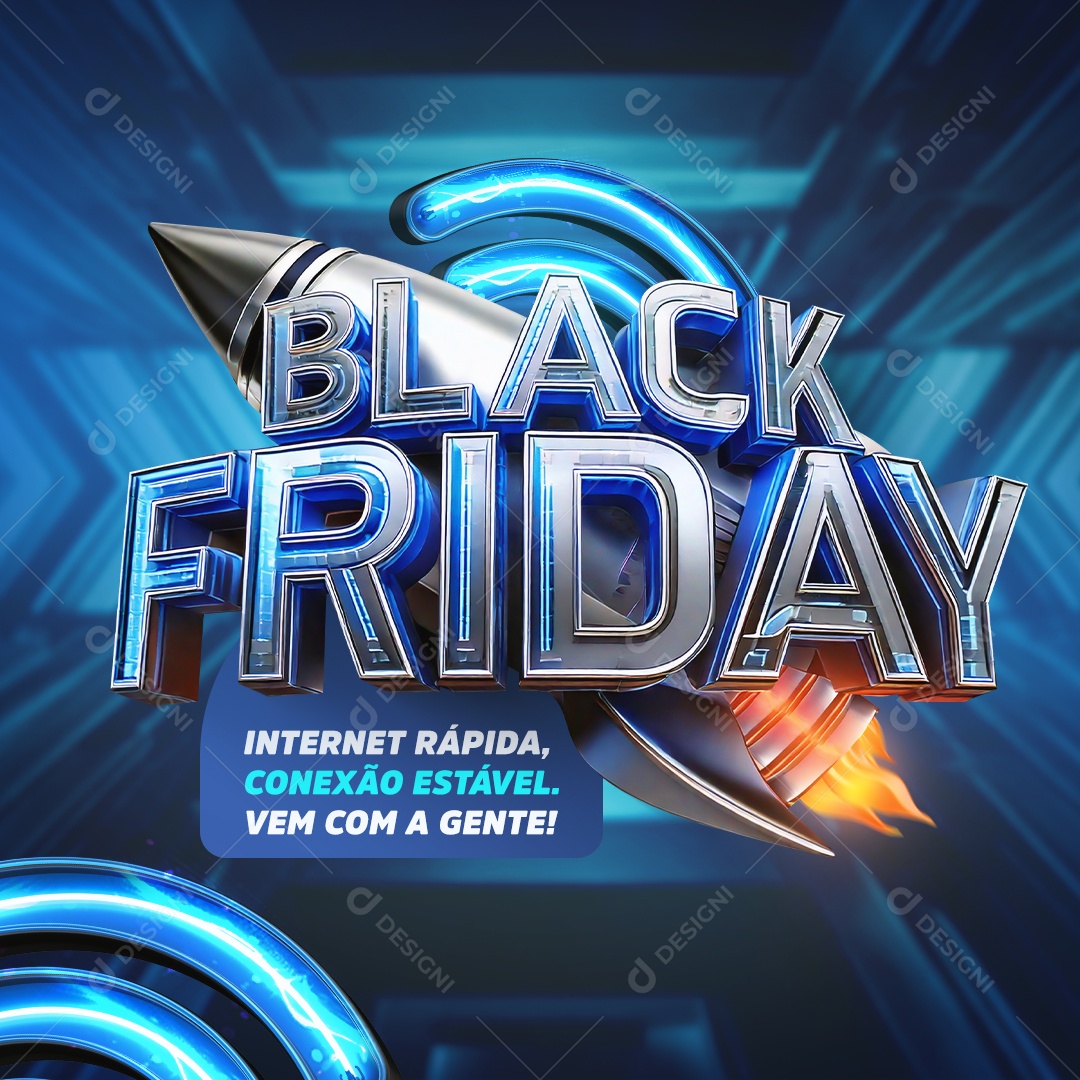 Black Friday Internet Rápida  Social Media PSD Editável