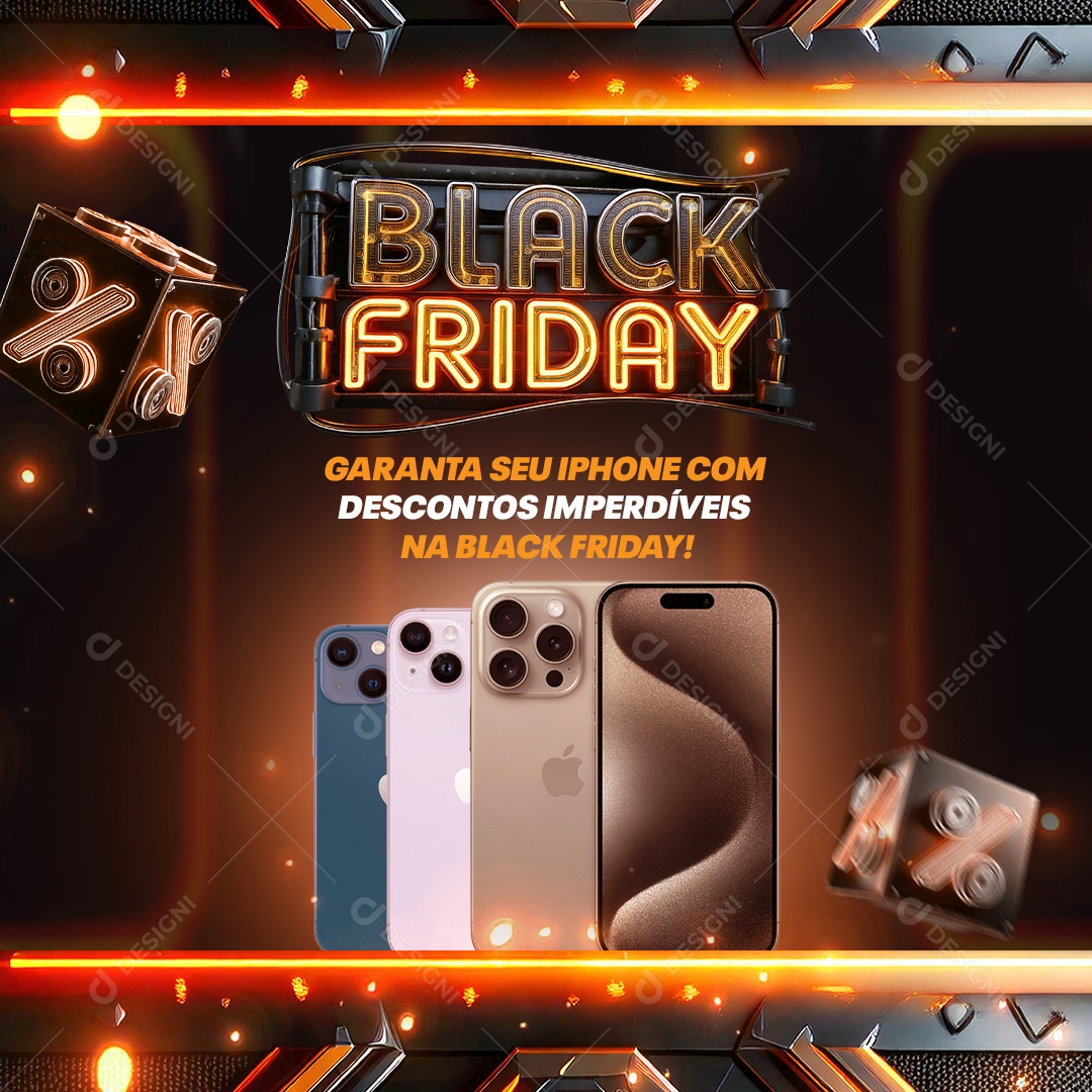 Black Friday Lojas Eletrônicos Celular Social Media PSD Editável