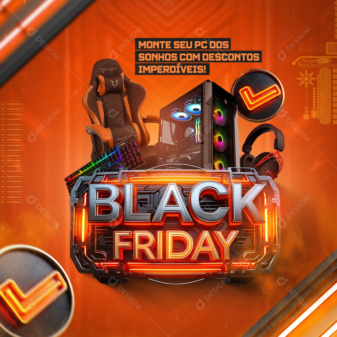 Black Friday Lojas Eletrônicos Social Media PSD Editável