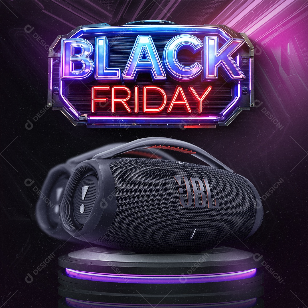 Black Friday Lojas Eletrônicos JBL Social Media PSD Editável