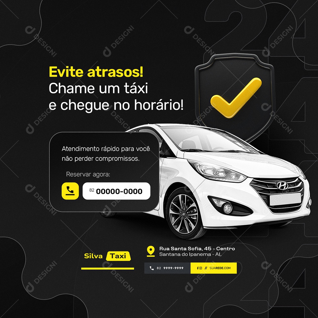 Taxista Eveite Atrasos Social Media PSD Editável