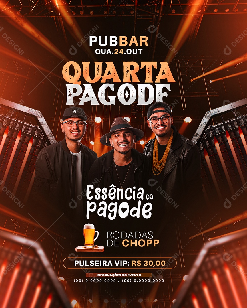 Flyer Quarta Pagode Essência Do Pagode Social Media PSD Editável