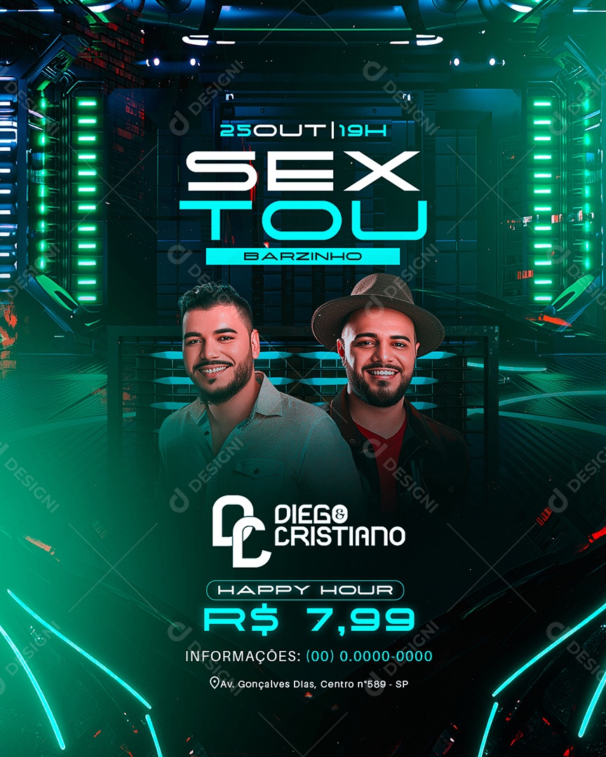 Flyer Sextou Barzinho Social Media PSD Editável