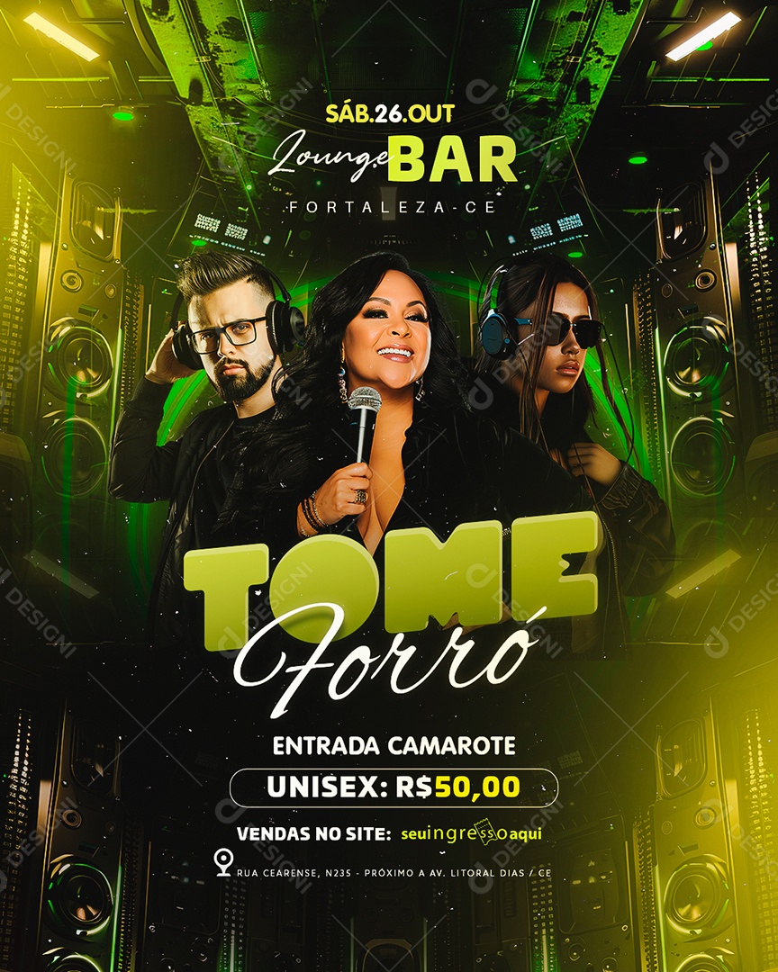 Flyer Tome Forró Social Media PSD Editável