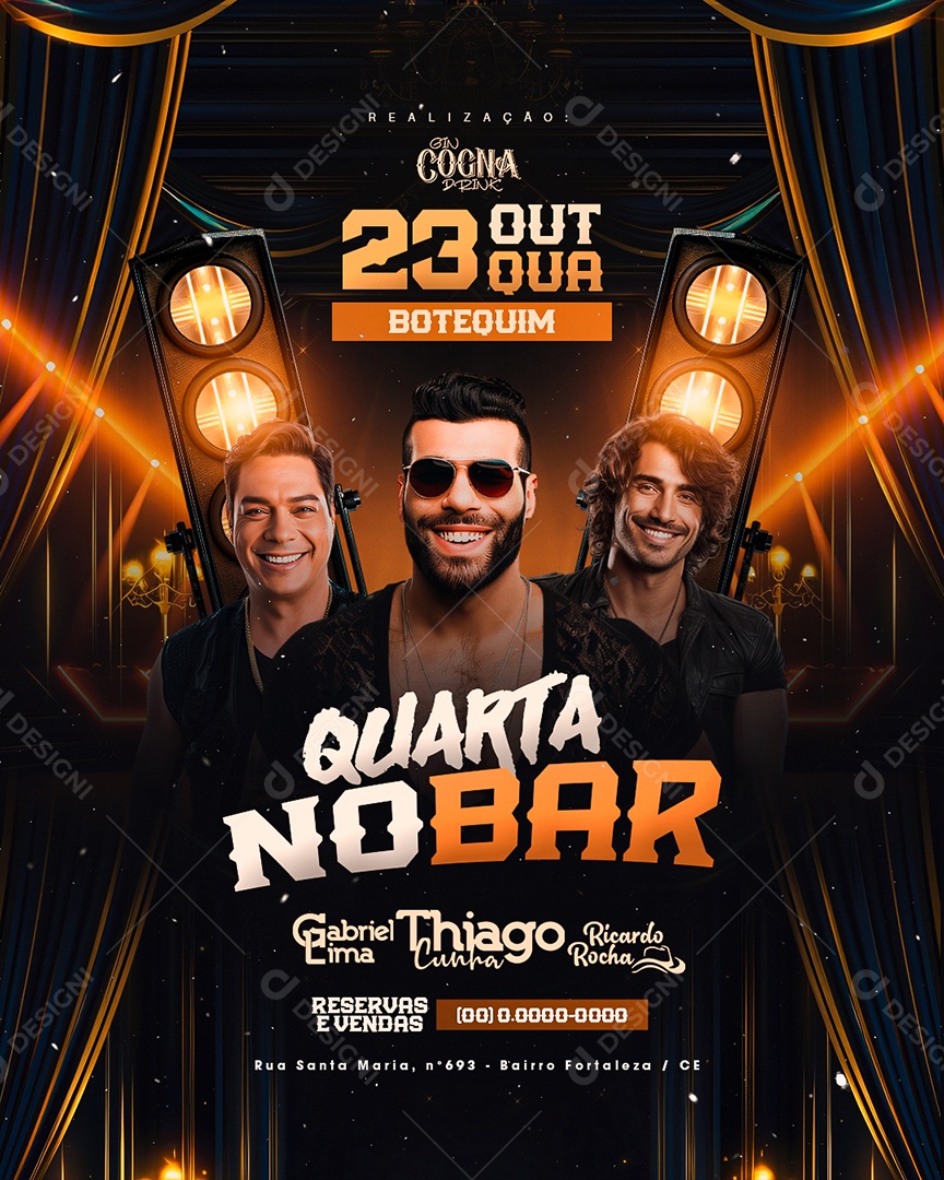 Flyer Quarta No Bar Social Media PSD Editável