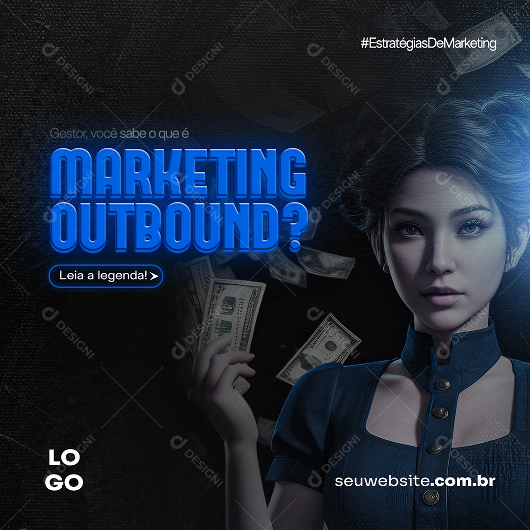 Marketing Digital Marketing Outbound Social Media PSD Editável