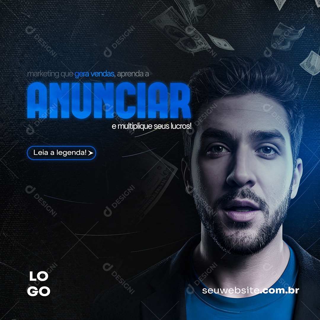 Infoproduto Anunciar Para Multiplicar Seus Lucros Social Media PSD Editável