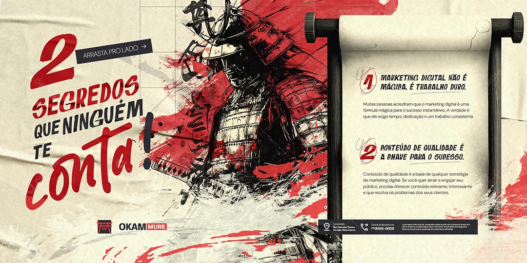 Carrossel Marketing Digital Dois Segredos Que Ninguém Te Conta Social Media PSD Editável