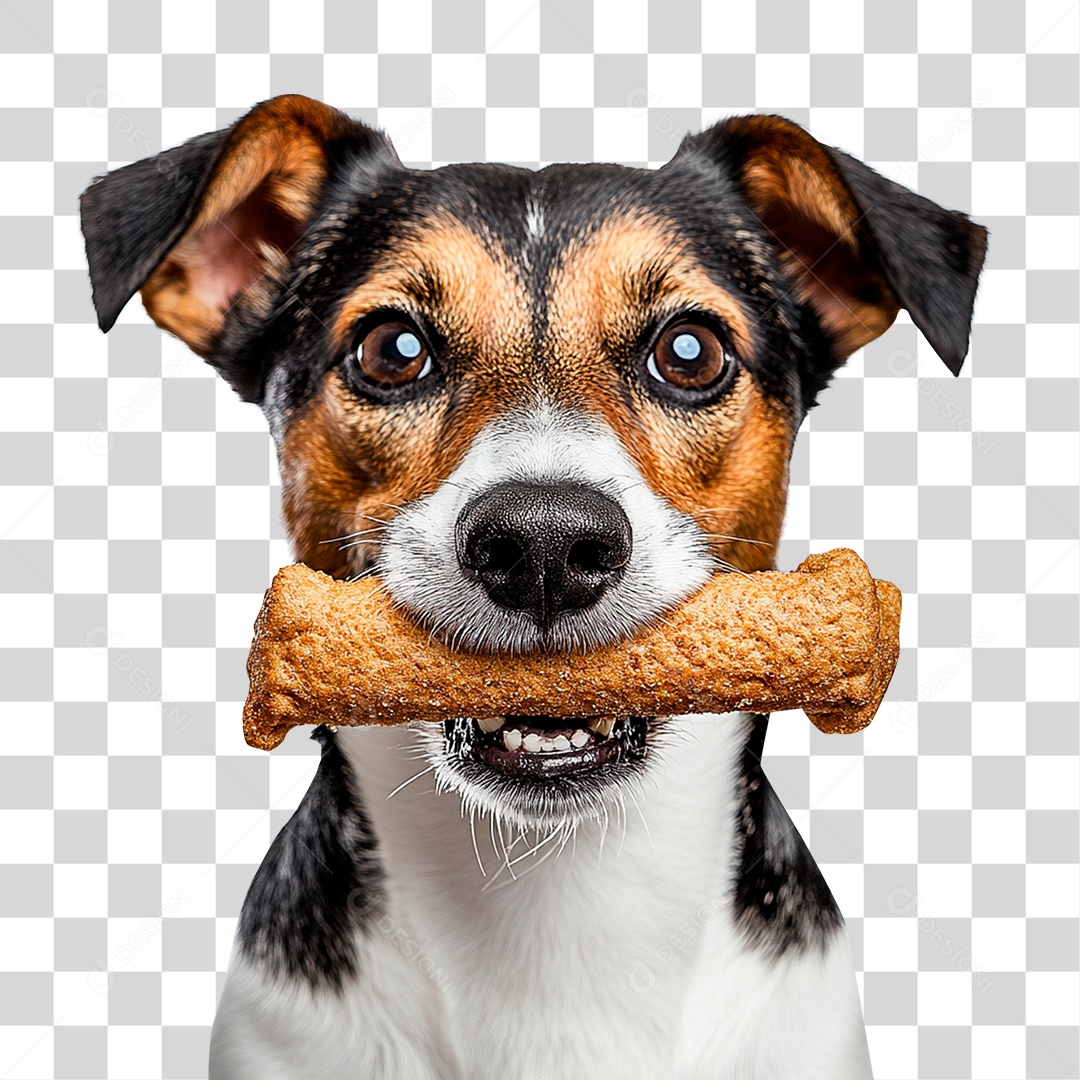 Cachorro com Biscoito Canino PNG Transparente