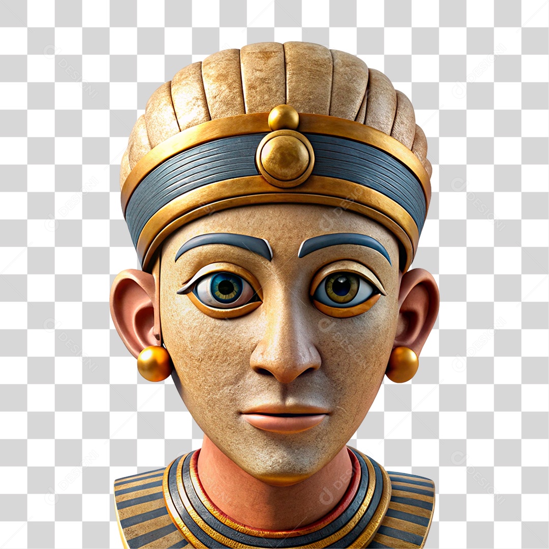 Elemento 3D Imagem Semelhante Estátua de um Egípcio PNG Transparente