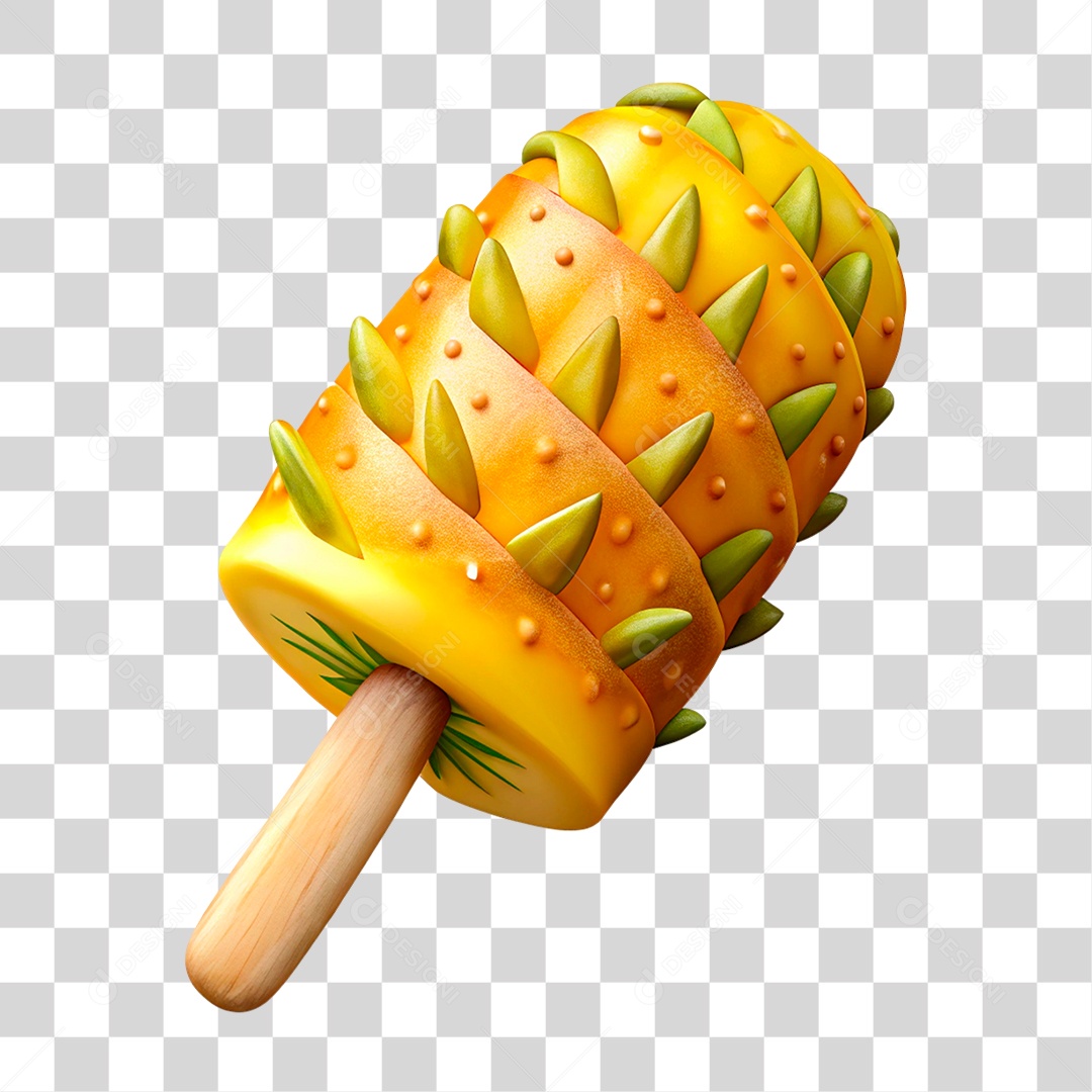 Picolé de Abacaxi PNG Transparente