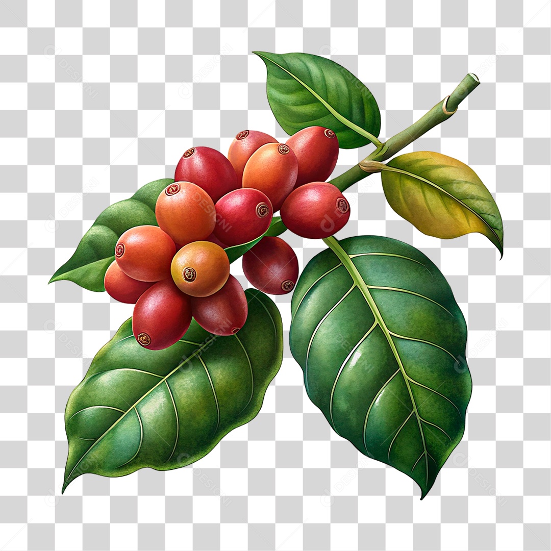 Café no Galho PNG Transparente