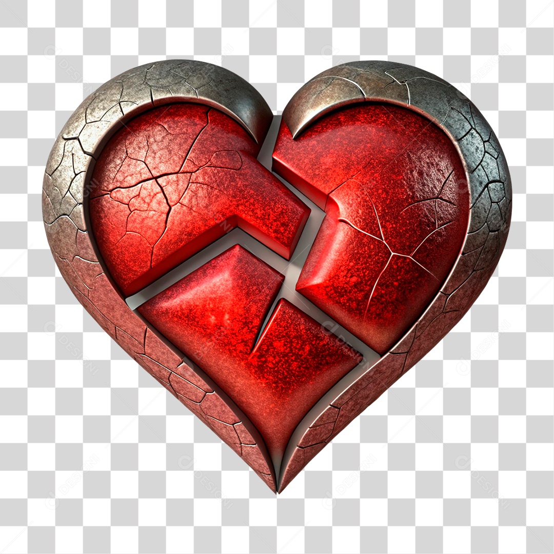 Coração Partido PNG Transparente