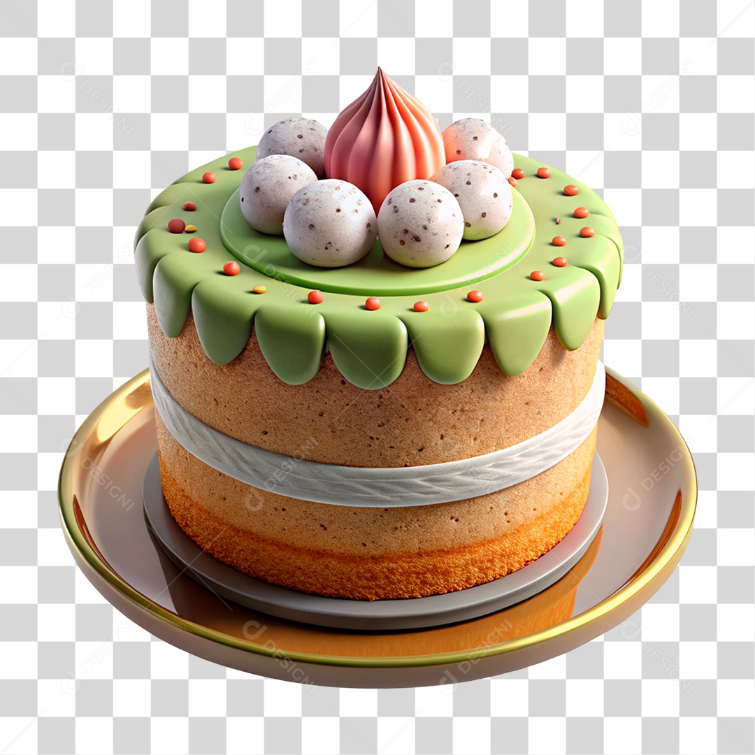 Bolo de Aniversário PNG Transparente