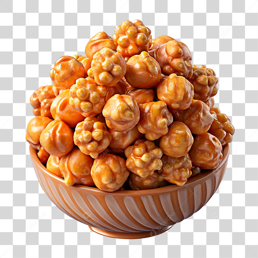 Pipoca Caramelizada PNG Transparente
