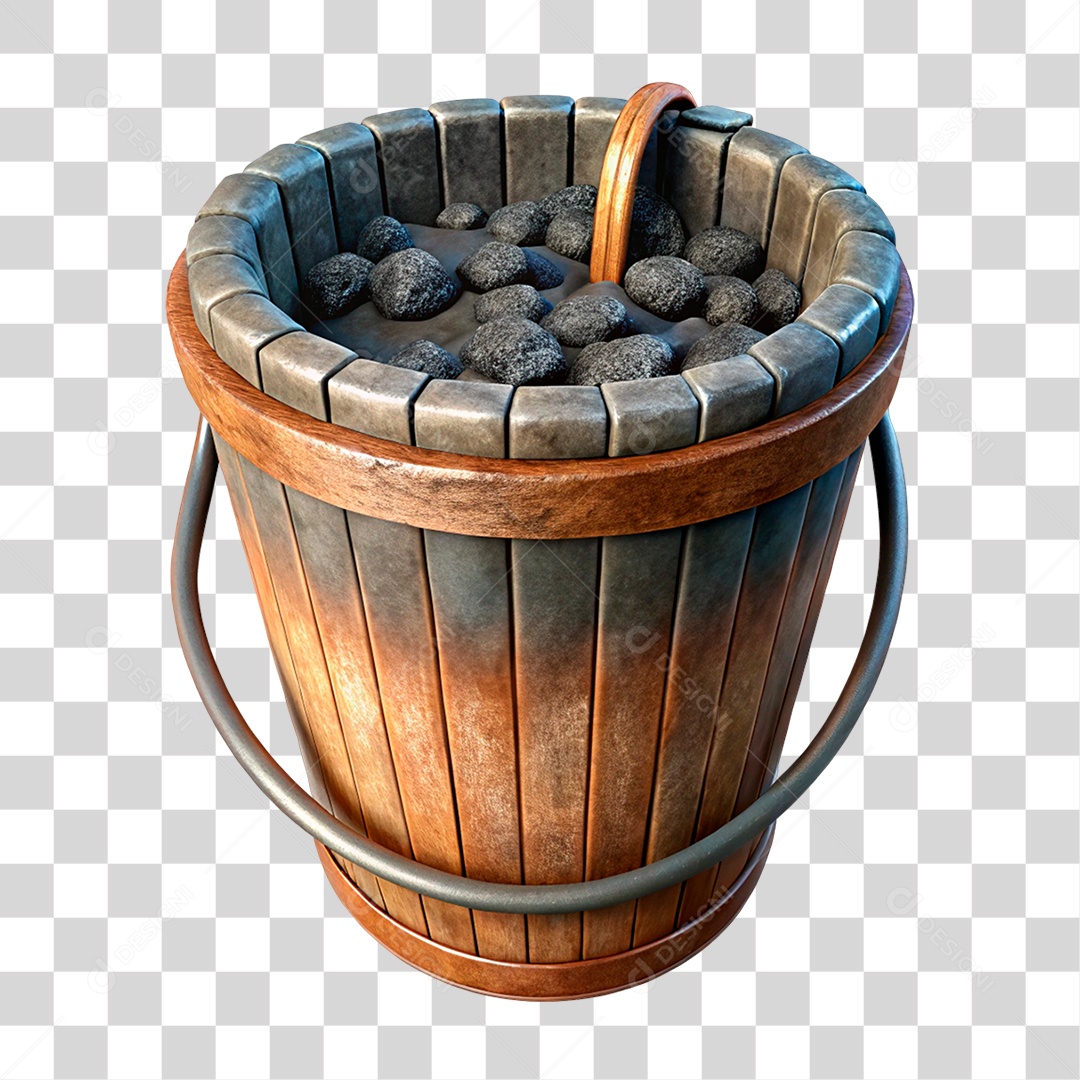 Balde de Carvão PNG Transparente