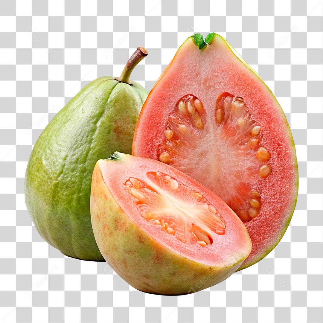 Goiaba Partida ao Meio PNG Transparente