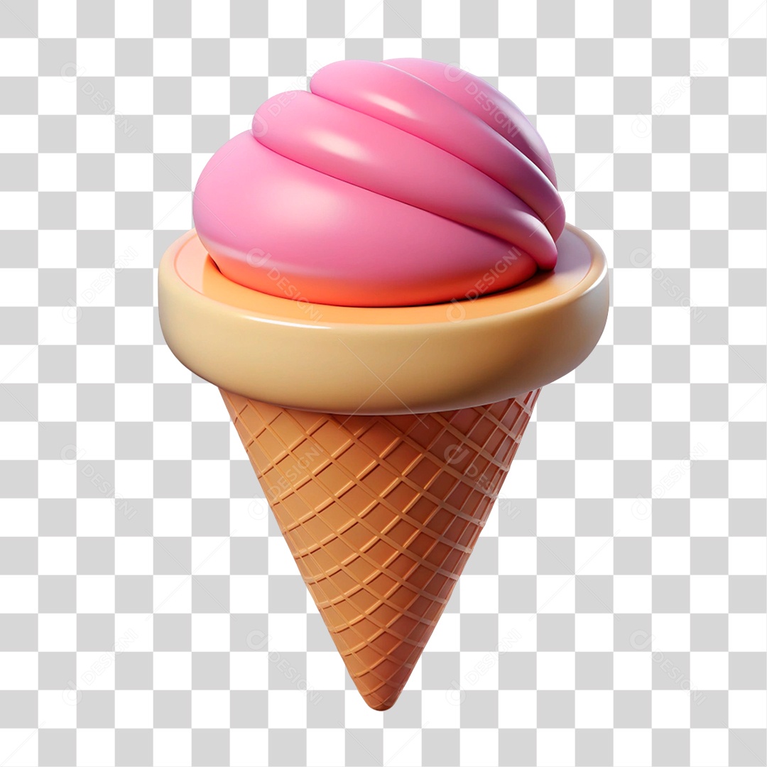 Sorvete de Casquinha PNG Transparente