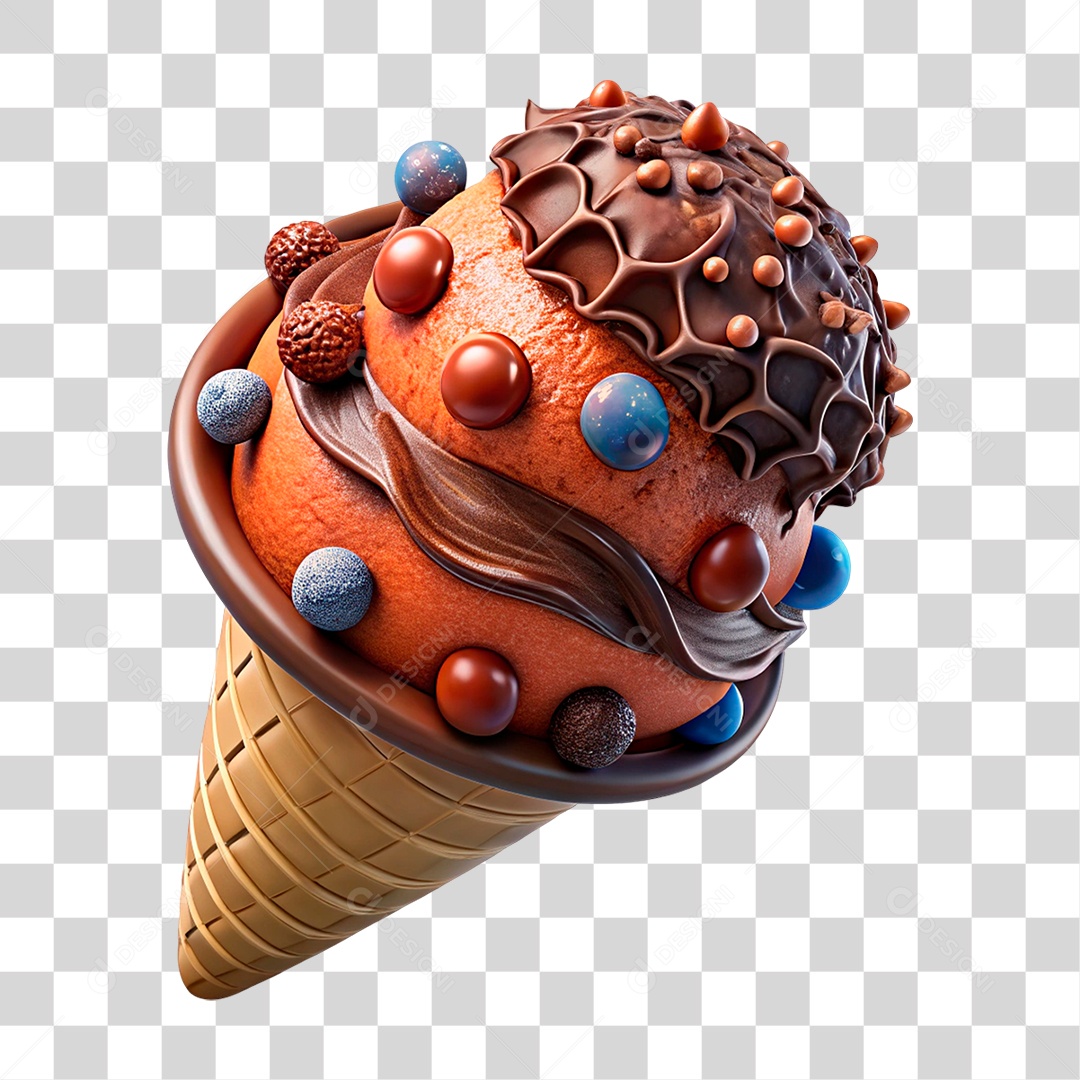 Sorvete de Casquinha PNG Transparente