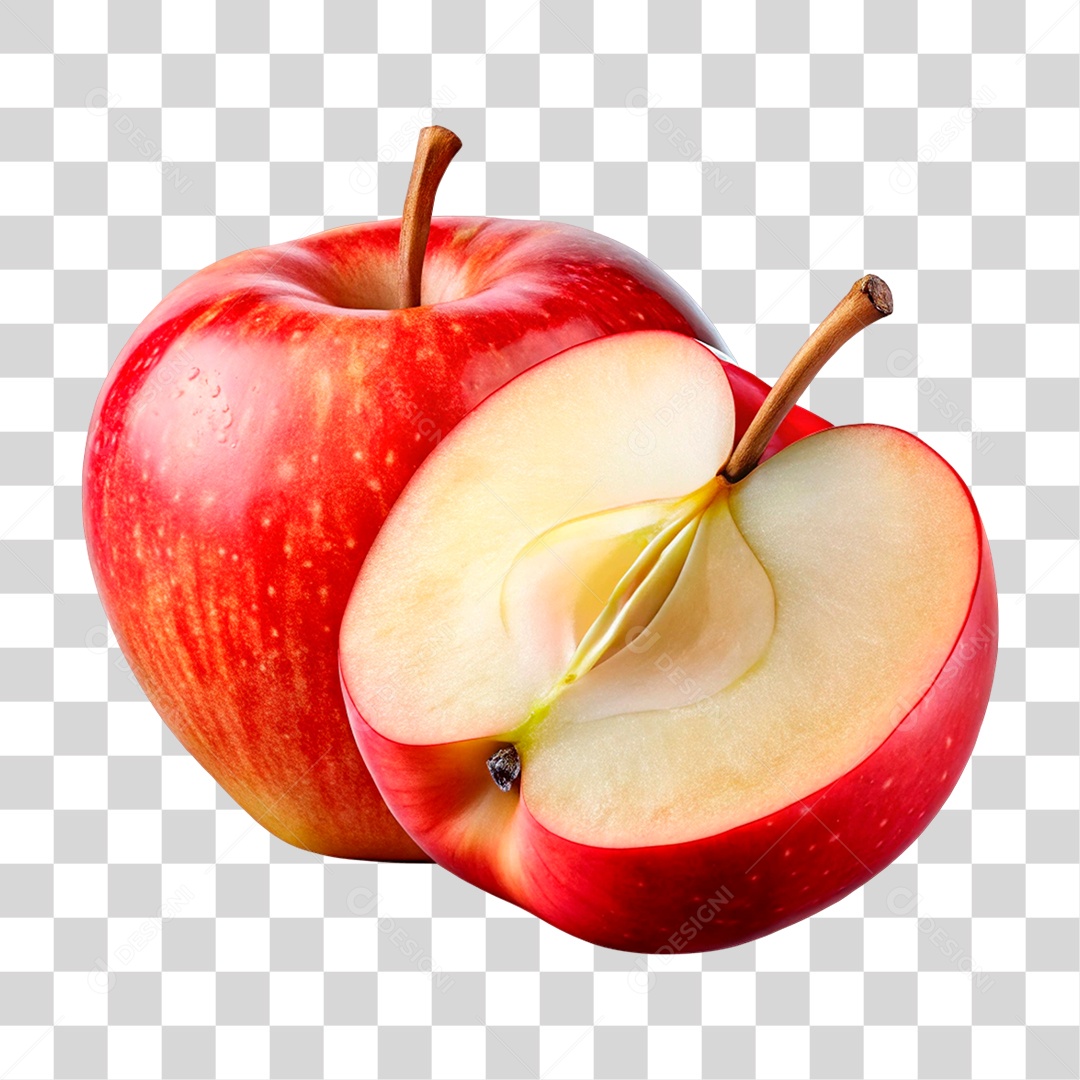 Maçã Partido ao Meio PNG Transparente