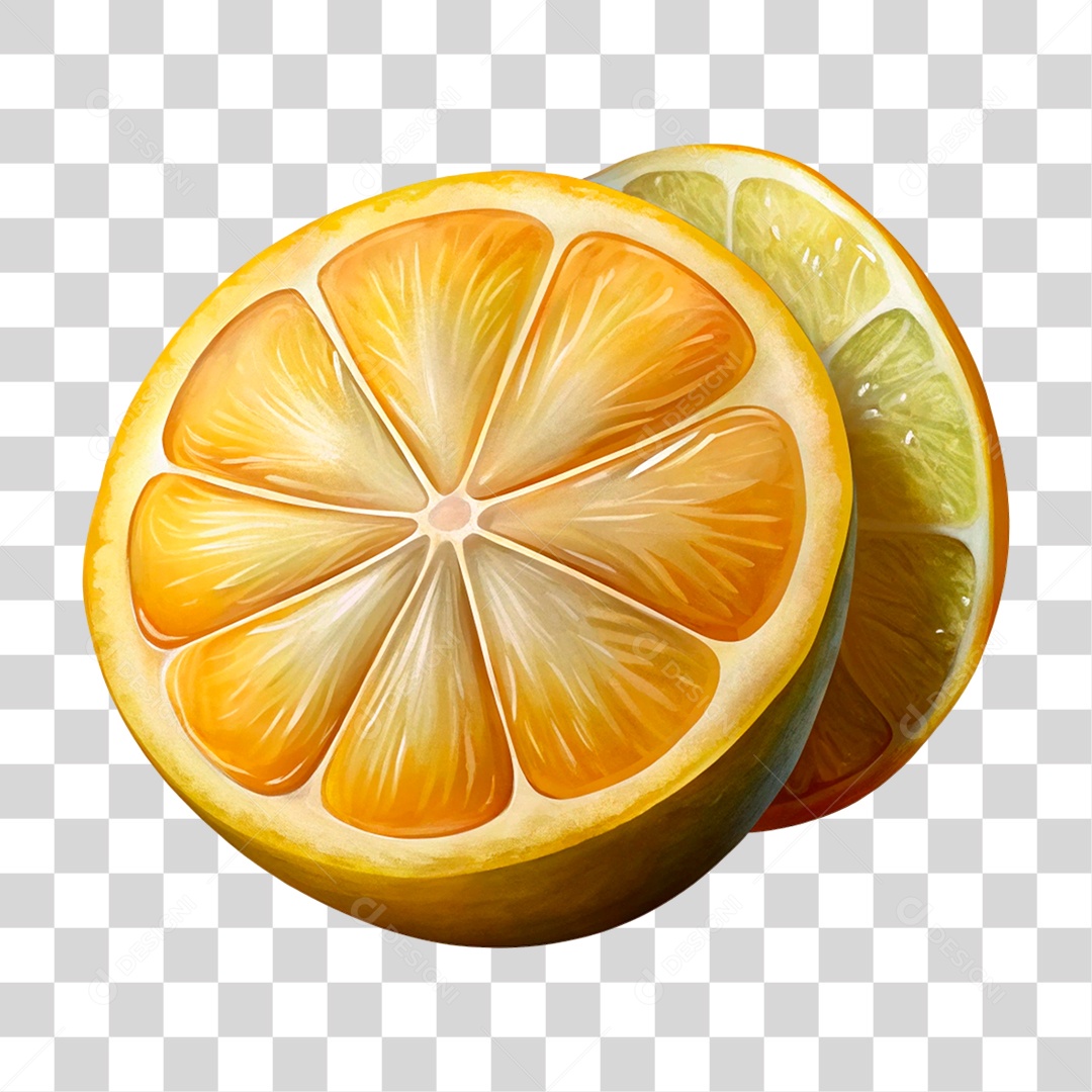 Laranja Partida Ao Meio PNG Transparente