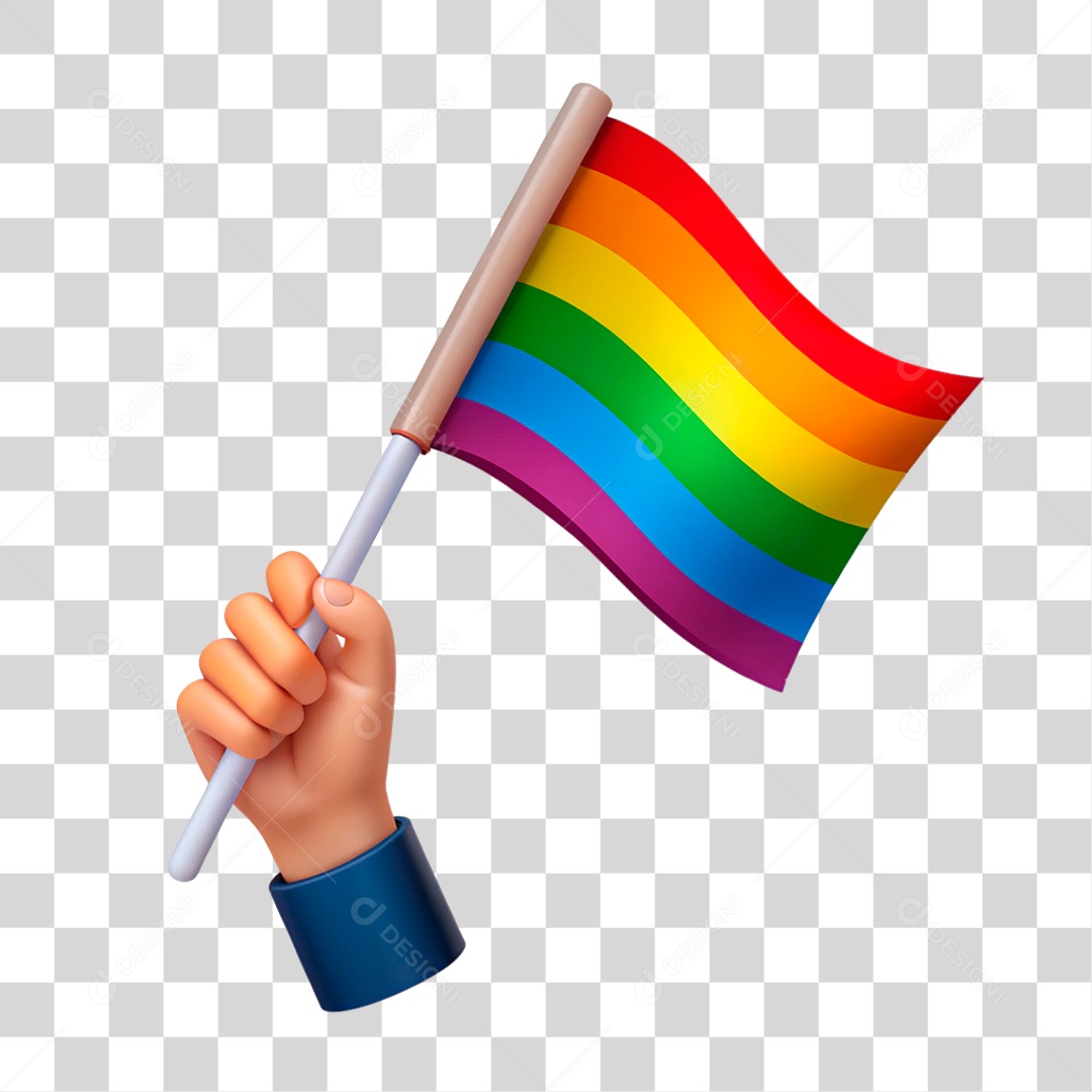 Mão Segurando Bandeira PNG Transparente