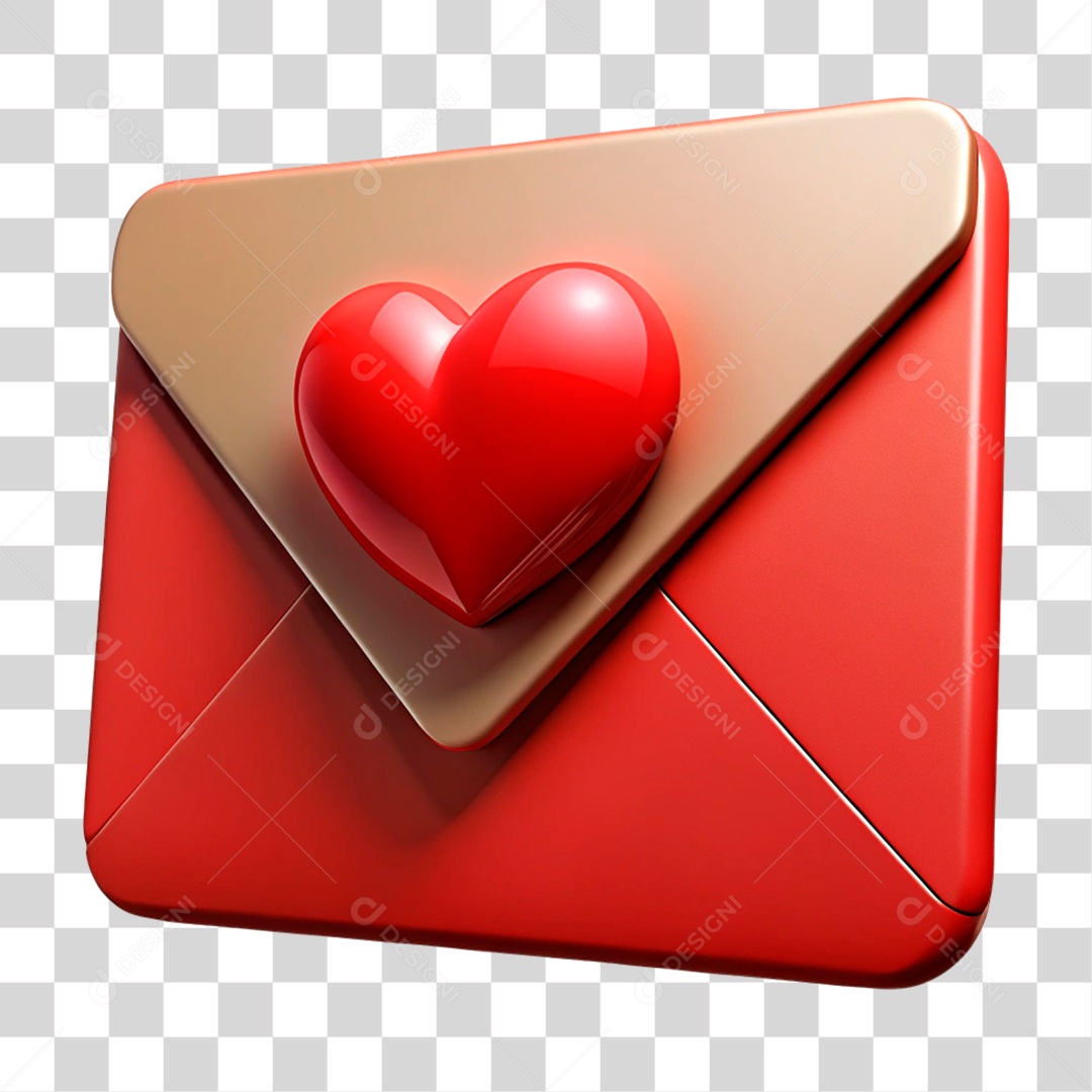 Carta com Coração PNG Transparente