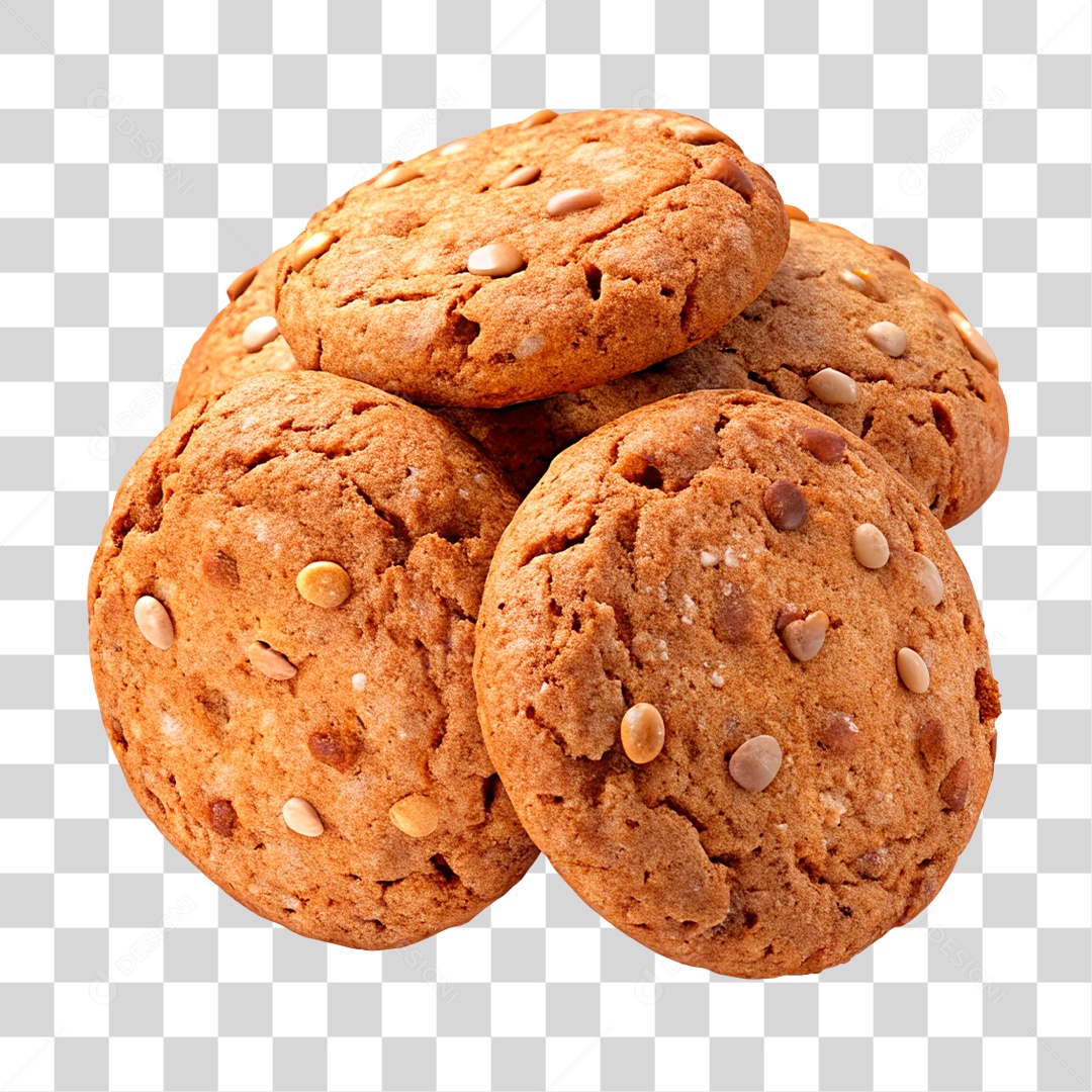 Cookies com Gotas de Chocolate PNG Transparente