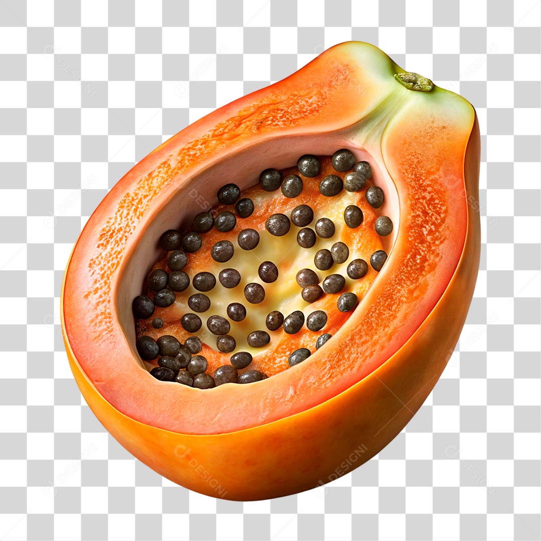 Mamão Partido Ao Meio PNG Transparente