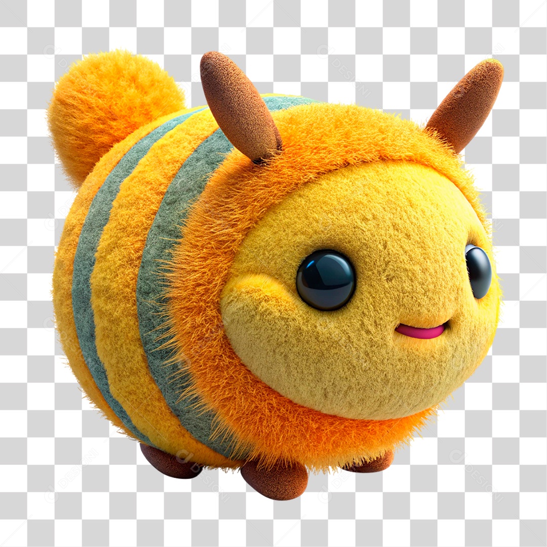 Abelha de Pelúcia PNG Transparente