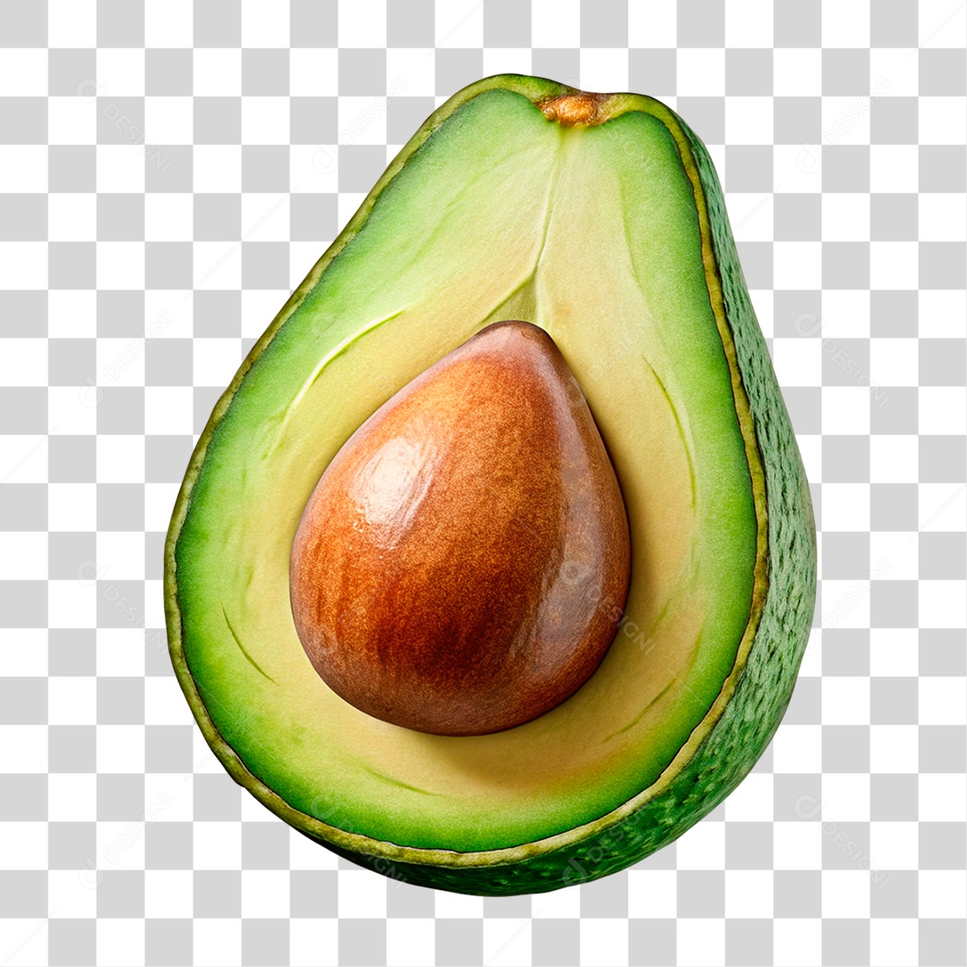Abacate Partido ao Meio PNG Transparente