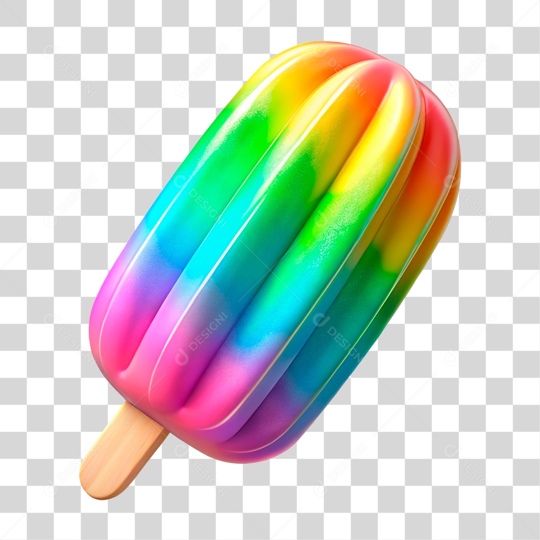 Picolé Colorido PNG Transparente