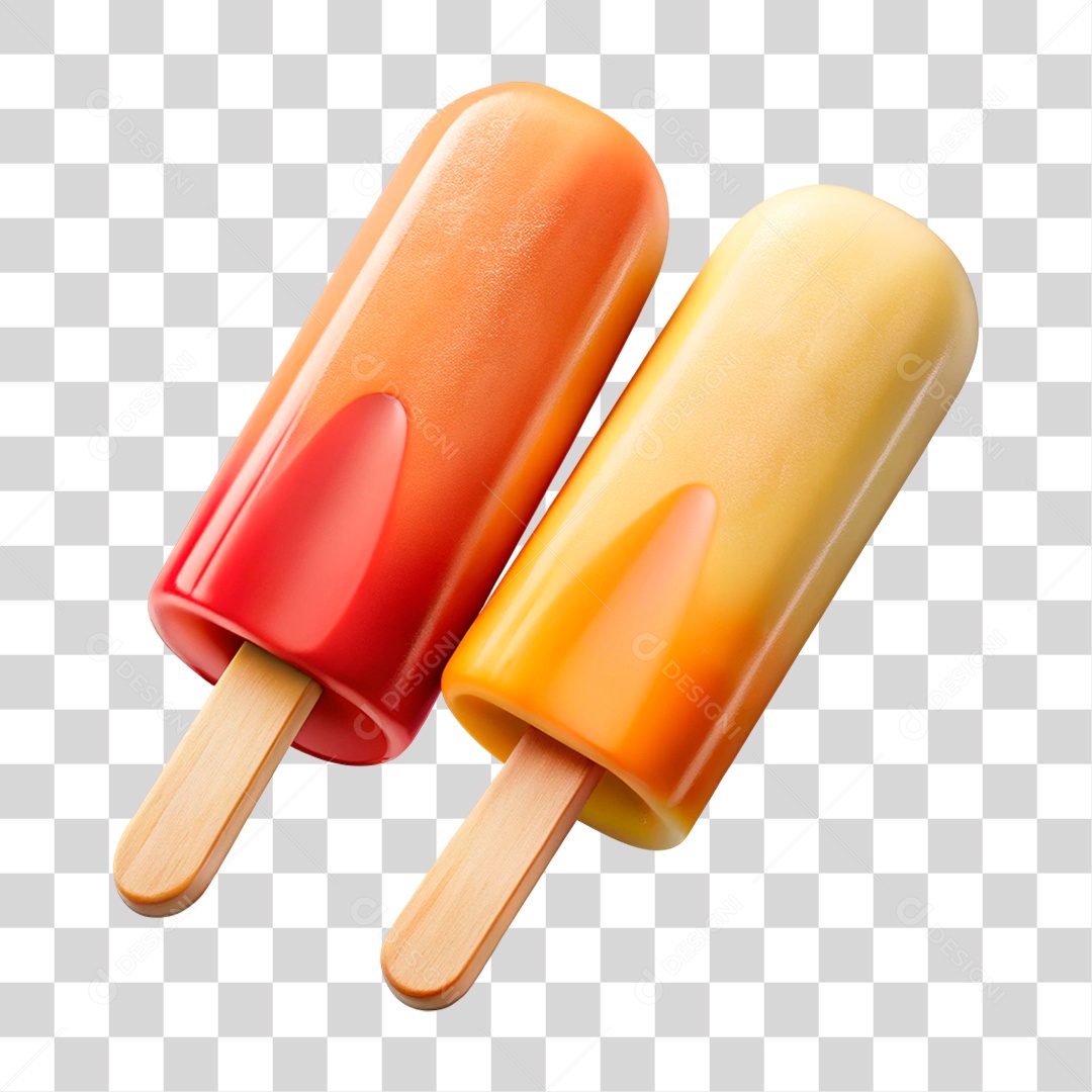 Picolé de Laranja PNG Transparente