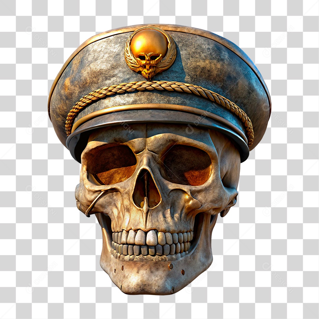 Caveira com Chapéu PNG Transparente